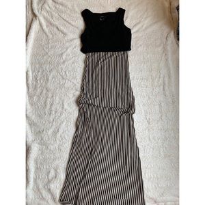 Forever 21 Black and White Striped Maxi Dress